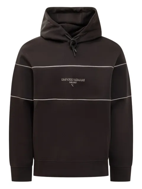 Emporio Armani stripe-detail long-sleeve hoodie