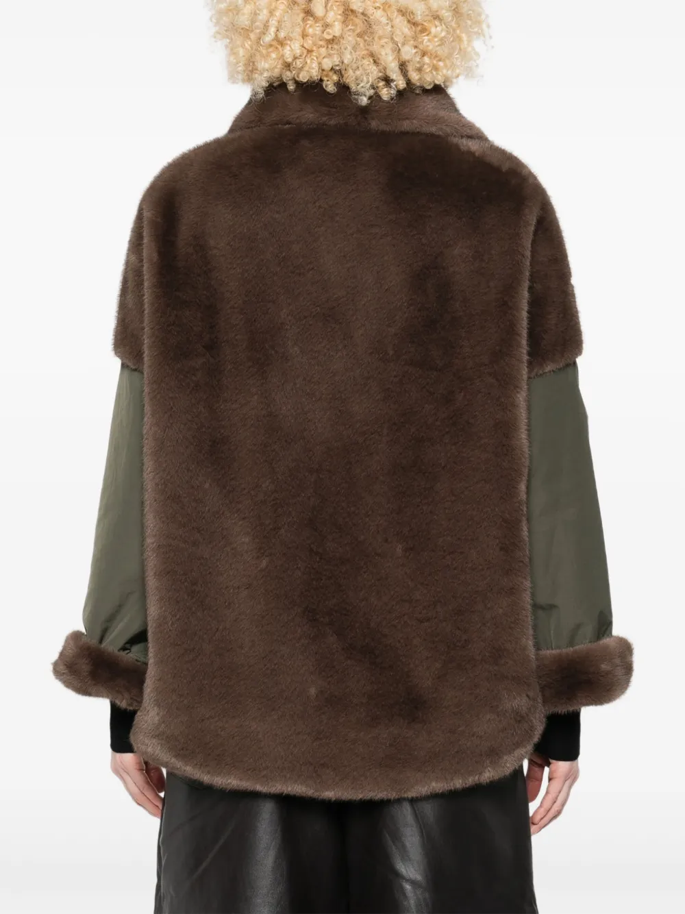Collection Privèe Faux-fur-trimmed Jacket In Green