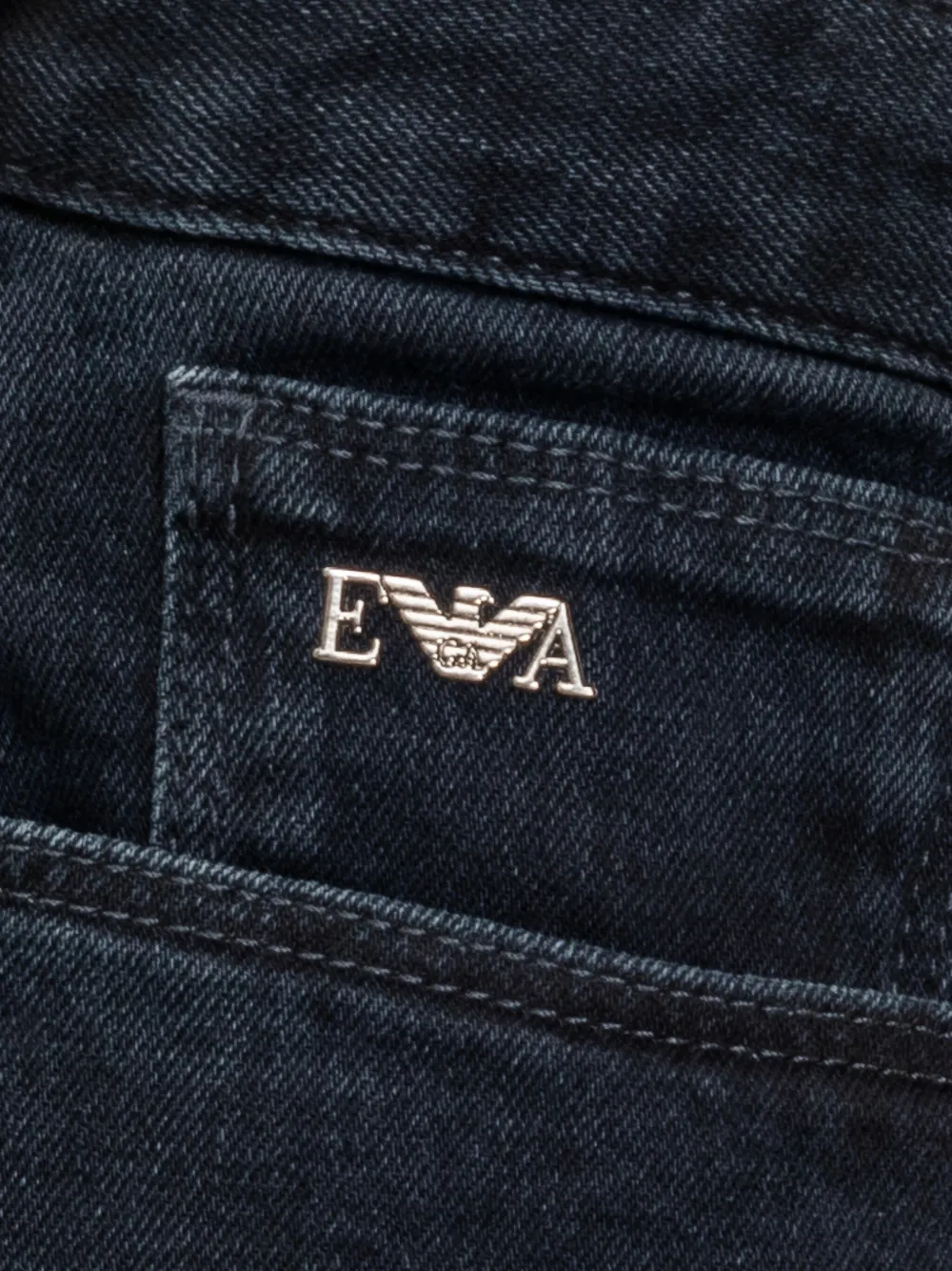 Emporio Armani Straight Jeans In Dark Denim In Blue