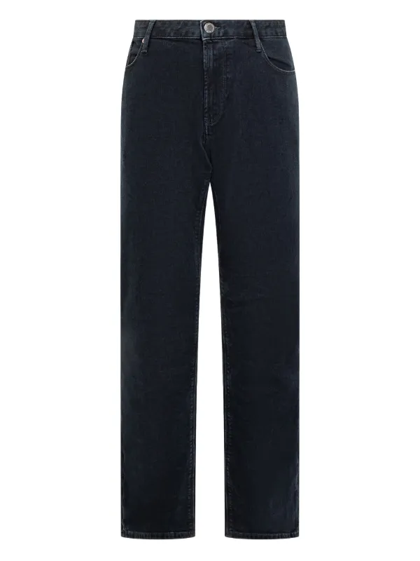 Emporio Armani five-pocket logo-plaque Jeans | Blue | FARFETCH