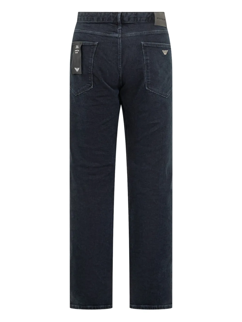 Emporio Armani five-pocket logo-plaque jeans - Blauw