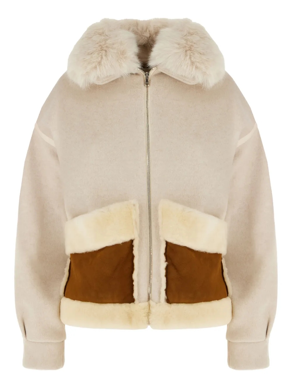 Ava Adore Faux-fur Jacket In Neutral