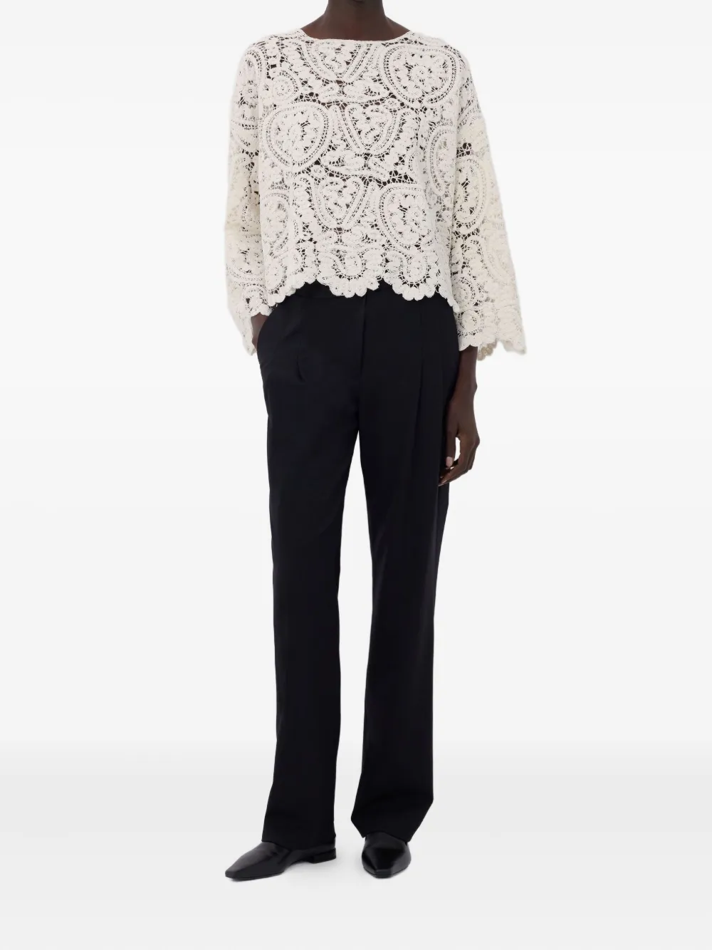 LouLou de Saison AROLD crochet lace sweater | Knitted Tops | Image 2