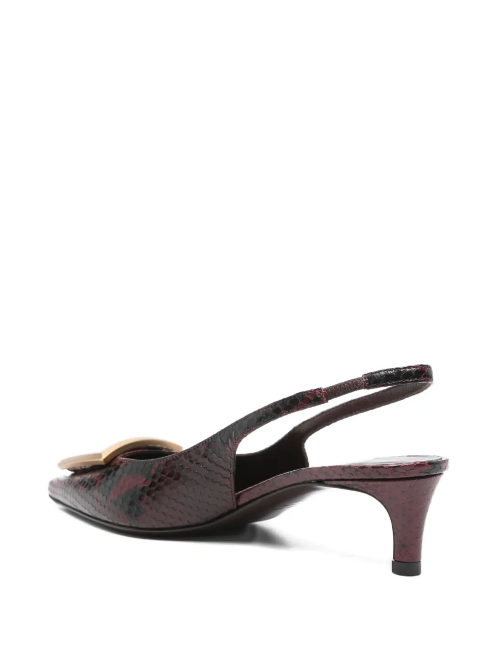 Roberto Festa 45mm snakeskin-embossed leather slingback mules Red