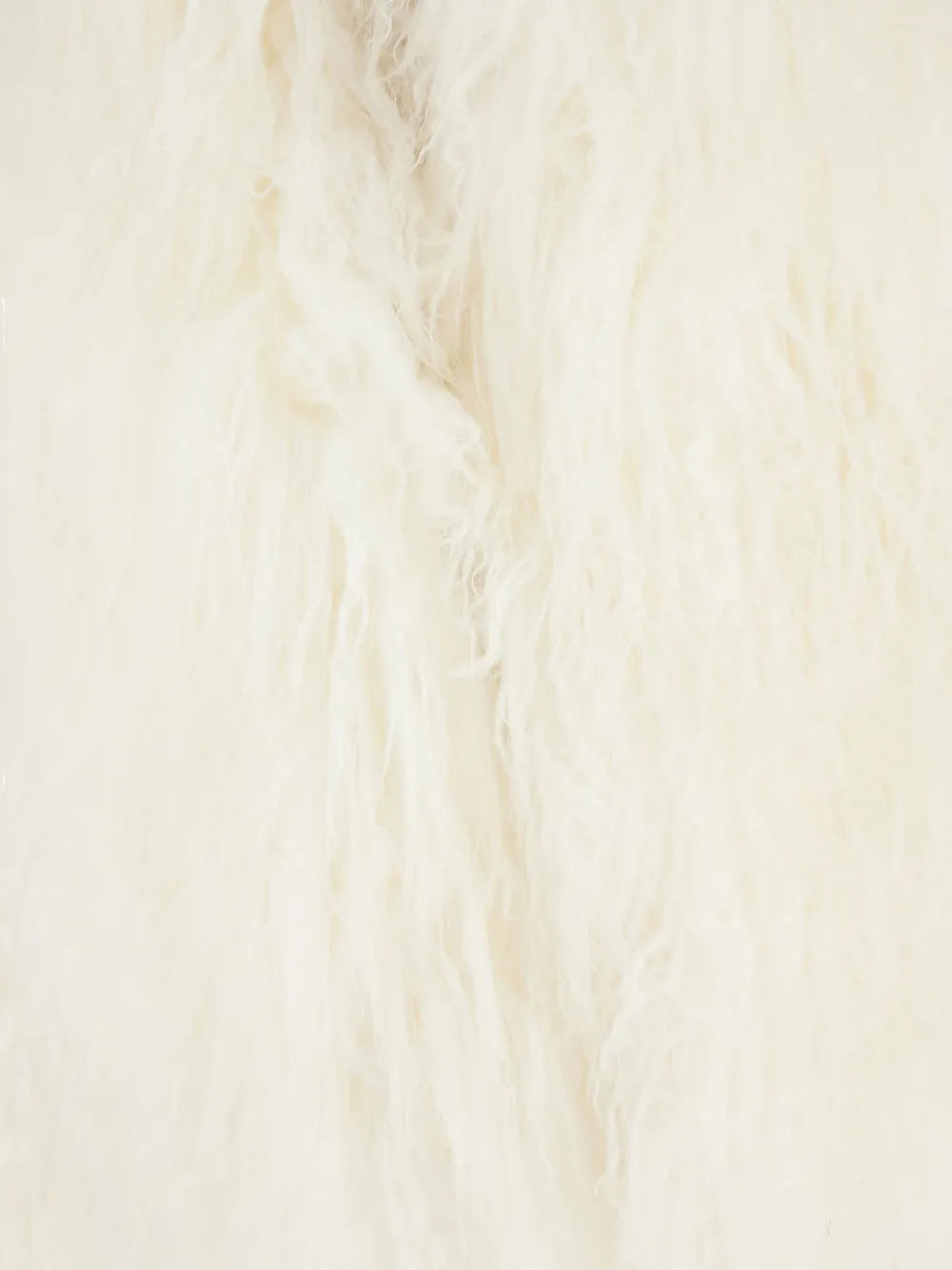 Olivia V Goat Fur Long-sleeves Jacket In White