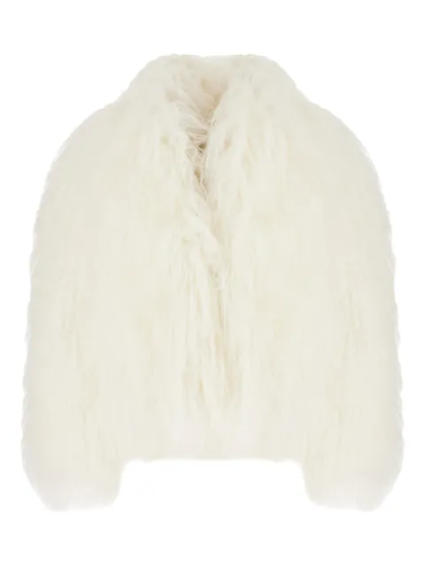OLIVIA V goat fur long-sleeves jacket