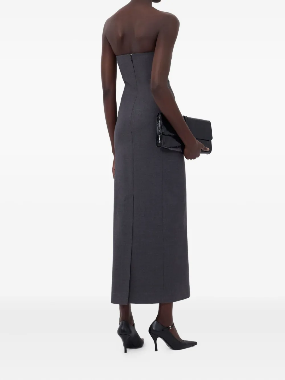 LouLou de Saison SHILO strapless bustier midi-jurk Grijs