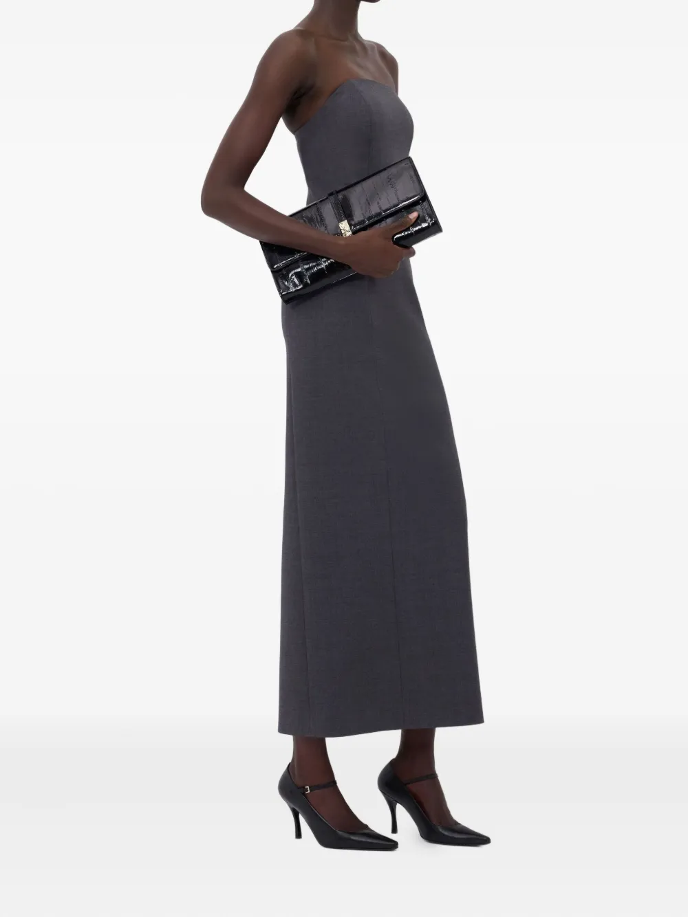 LouLou de Saison SHILO strapless bustier midi-jurk Grijs