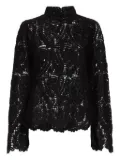 LouLou de Saison WADE velvet silk lace knit top - Black