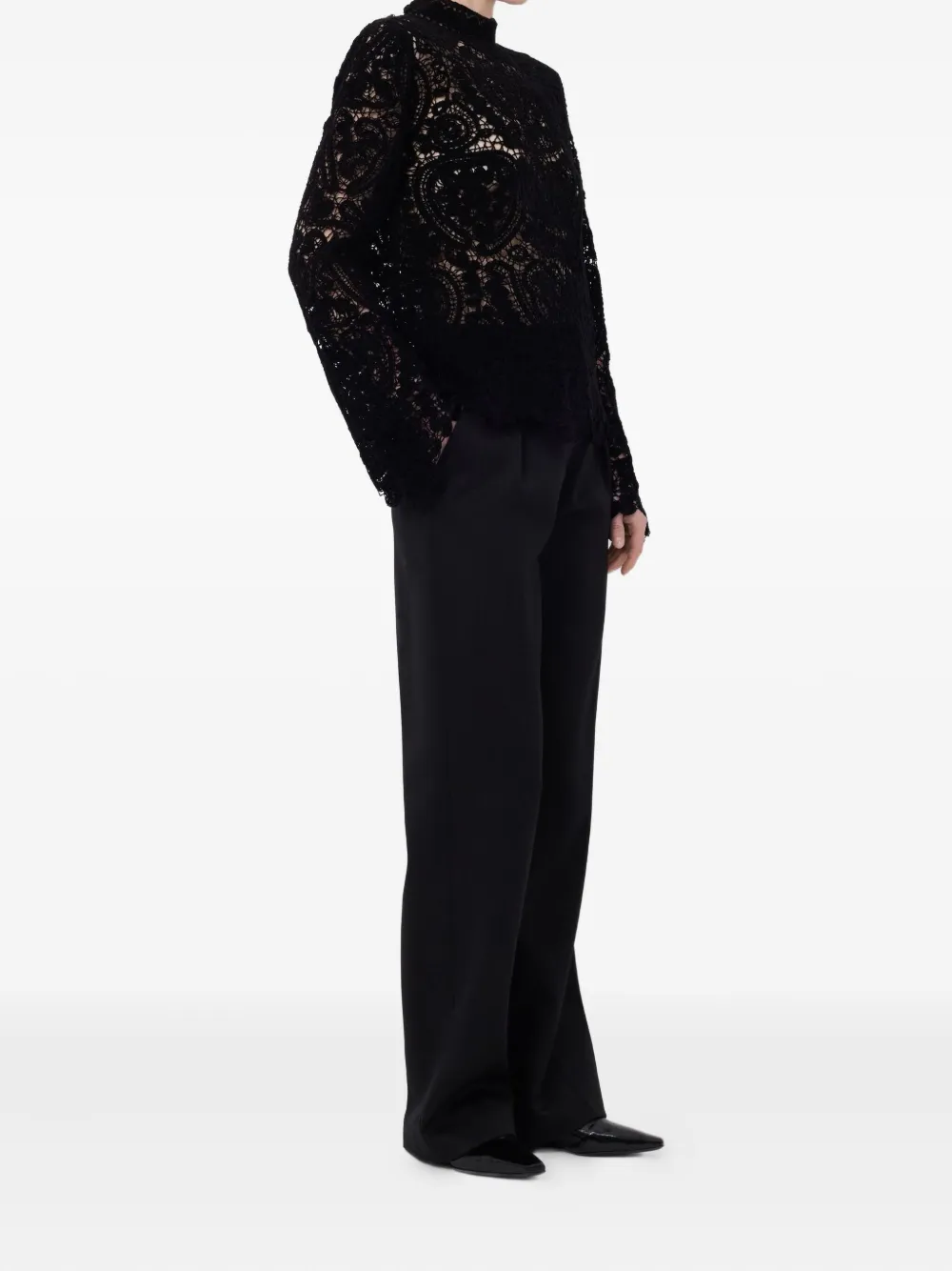 Loulou De Saison Wade Stand Collar Sweater Clothing In Black