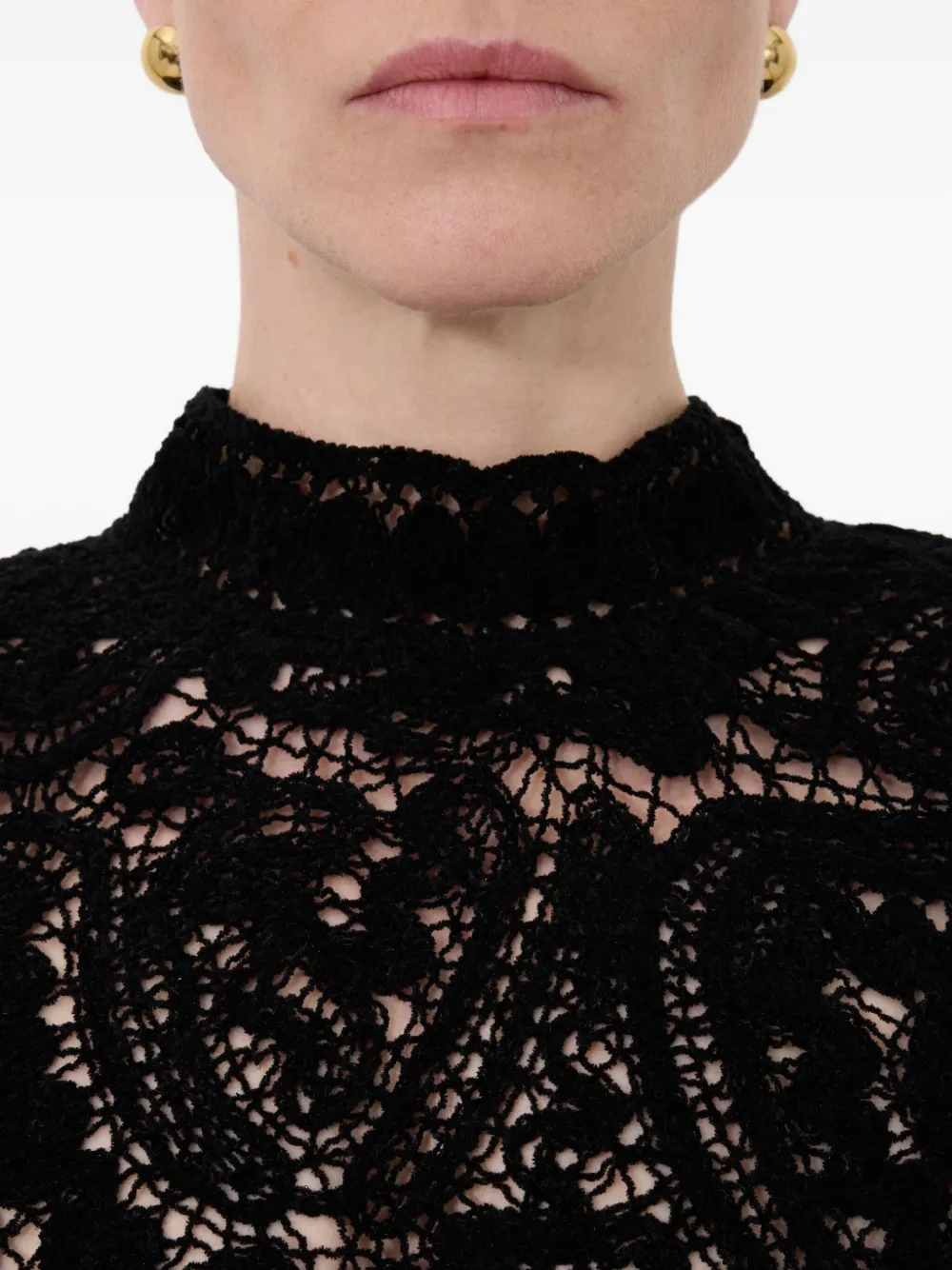 Loulou De Saison Wade Stand Collar Sweater Clothing In Black