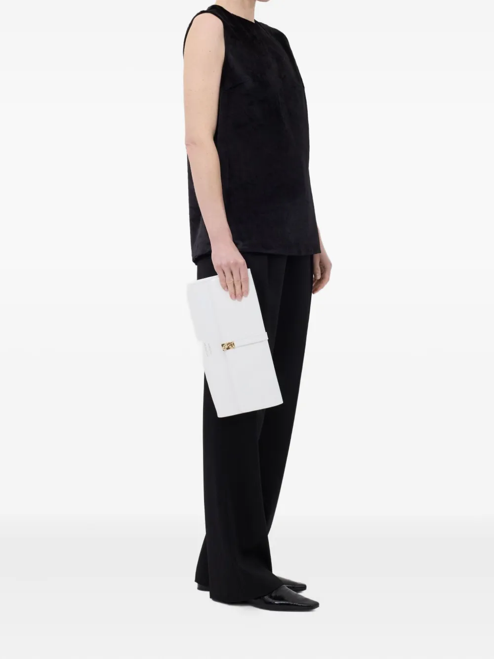 LouLou de Saison Zijden fluwelen mouwloze top Zwart