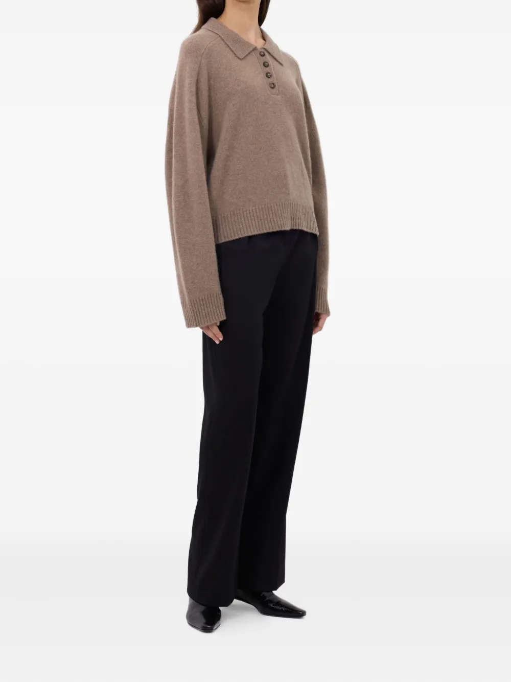 LouLou de Saison Polotop met geribbelde afwerking Beige