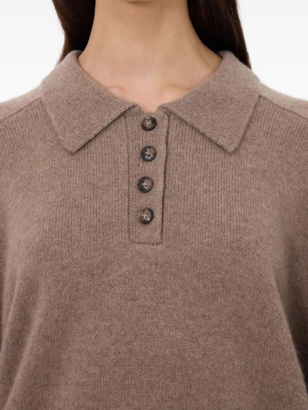 LouLou de Saison Polotop met geribbelde afwerking Beige