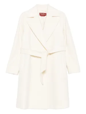 Max Mara Virgin Wool Coat | White | FARFETCH RO