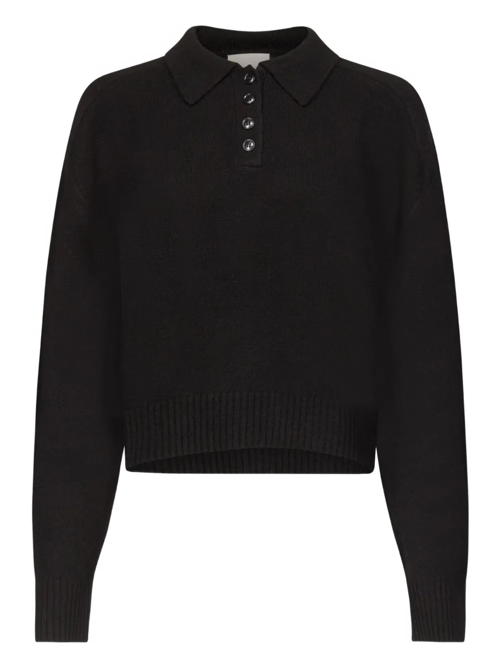 LouLou de Saison Homere LDS polo-neck ribbed sweater | Black | Image 1