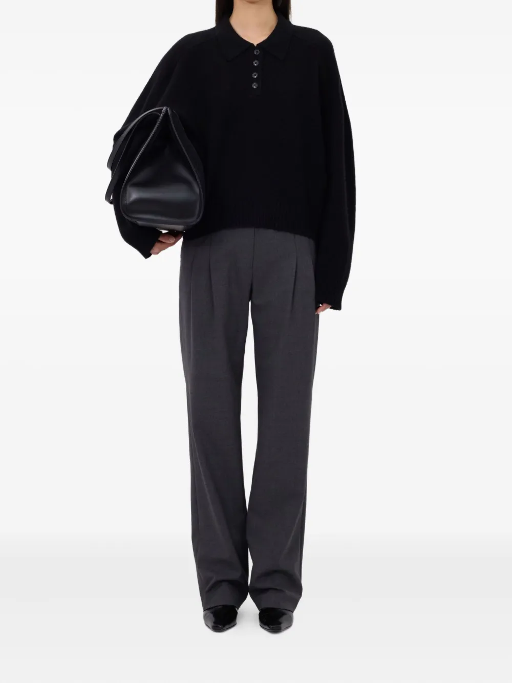 LouLou de Saison Homere LDS polo-neck ribbed sweater | Knitted Sweaters | Image 2