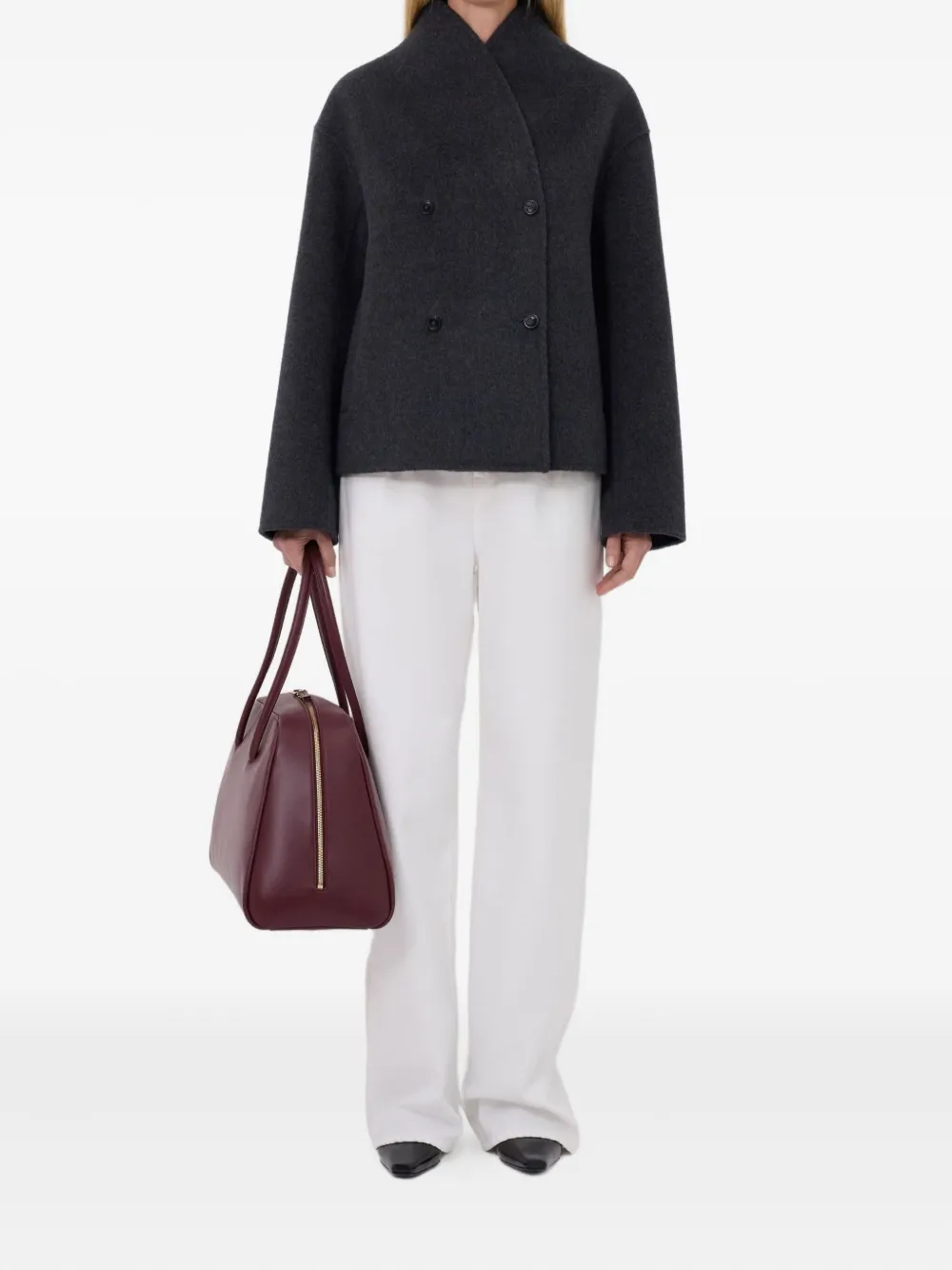 Loulou De Saison Meyer Double-breasted Wool-blend Jacket In Black