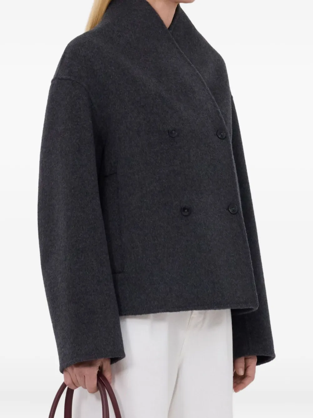 Loulou De Saison Meyer Double-breasted Wool-blend Jacket In Black