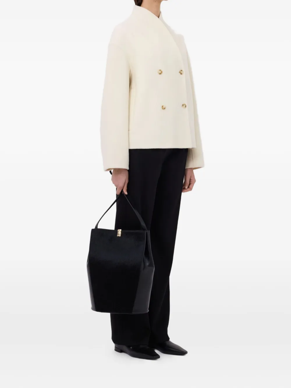 LouLou de Saison Meyer jack met dubbele rij knopen Wit