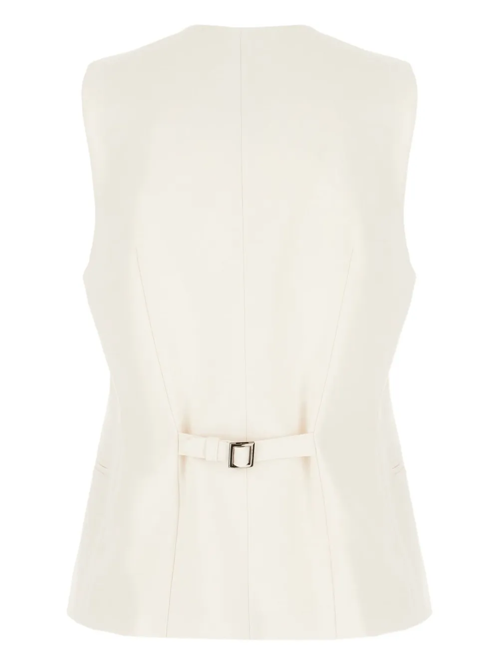 Antonelli Slim Fit White Gilet With Contrasting Buttons In Yellow
