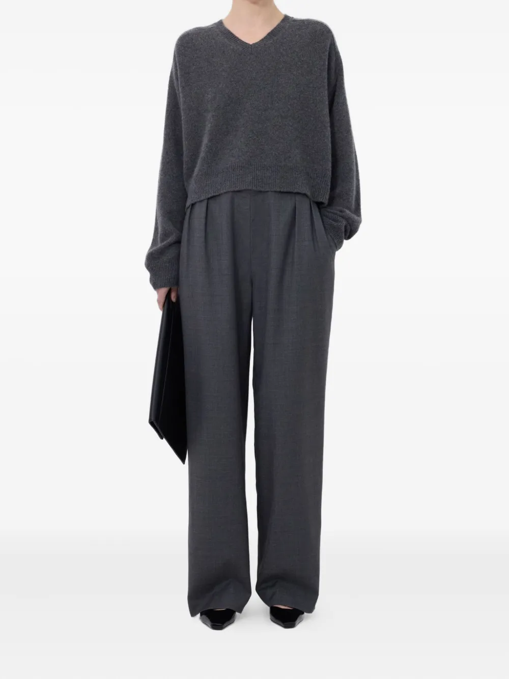 Loulou De Saison V-neck Sweater In Gray