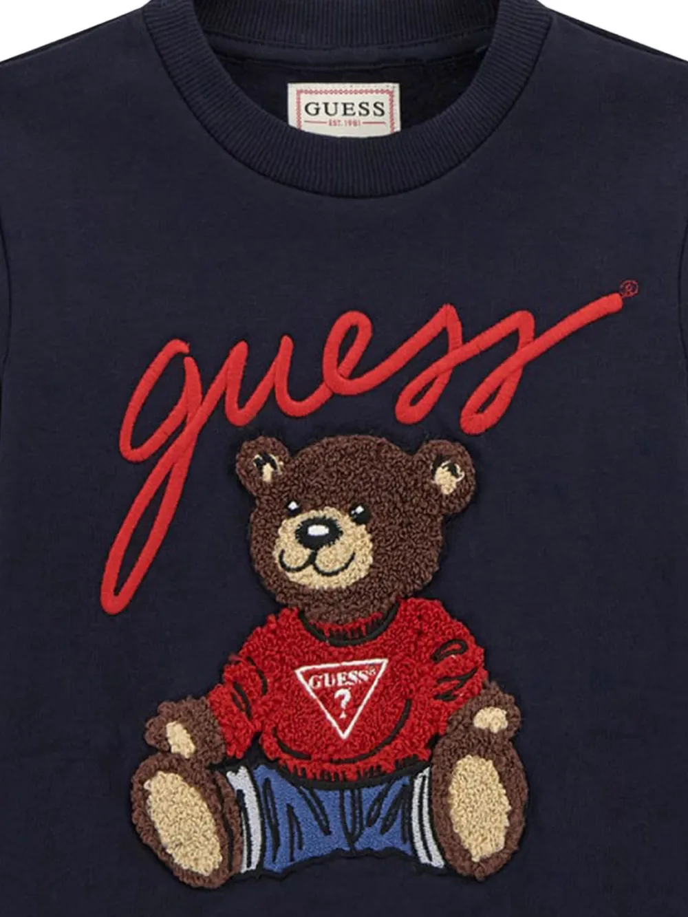 guess kids Sweater met teddybeer-logo Blauw
