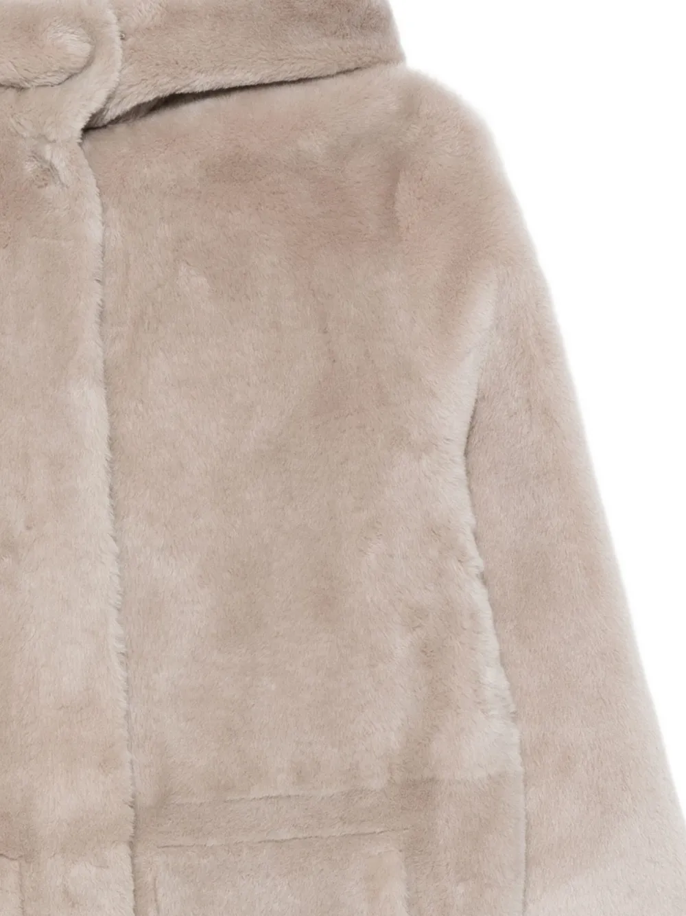 Simonetta Ravizza Hooded Shearling Coat In Neutral