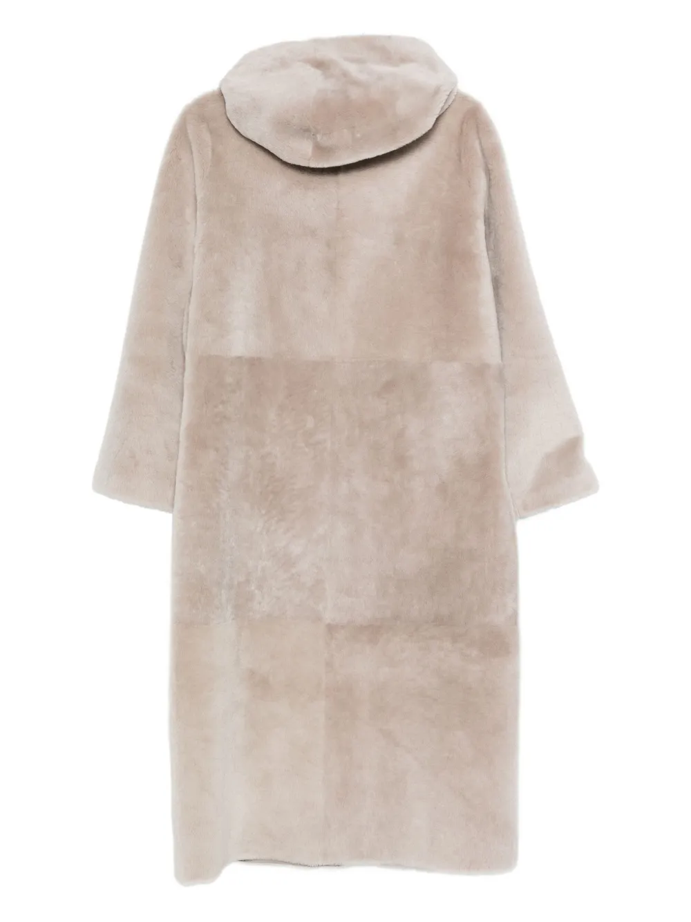 Simonetta Ravizza hooded shearling coat | Single Breasted Coats | Image 2