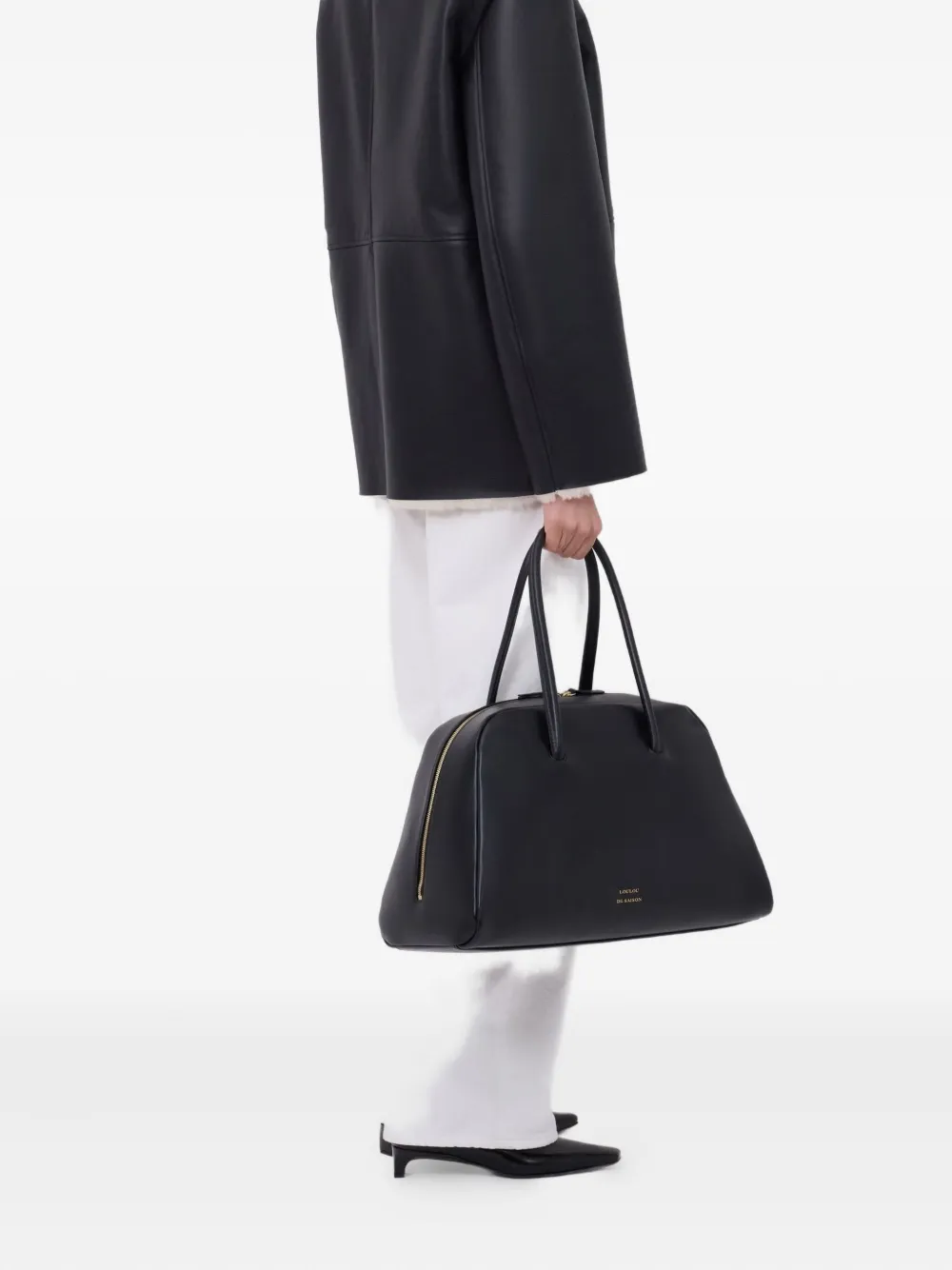 Loulou De Saison Fargo Leather-panelled Shearling Jacket In Neutral