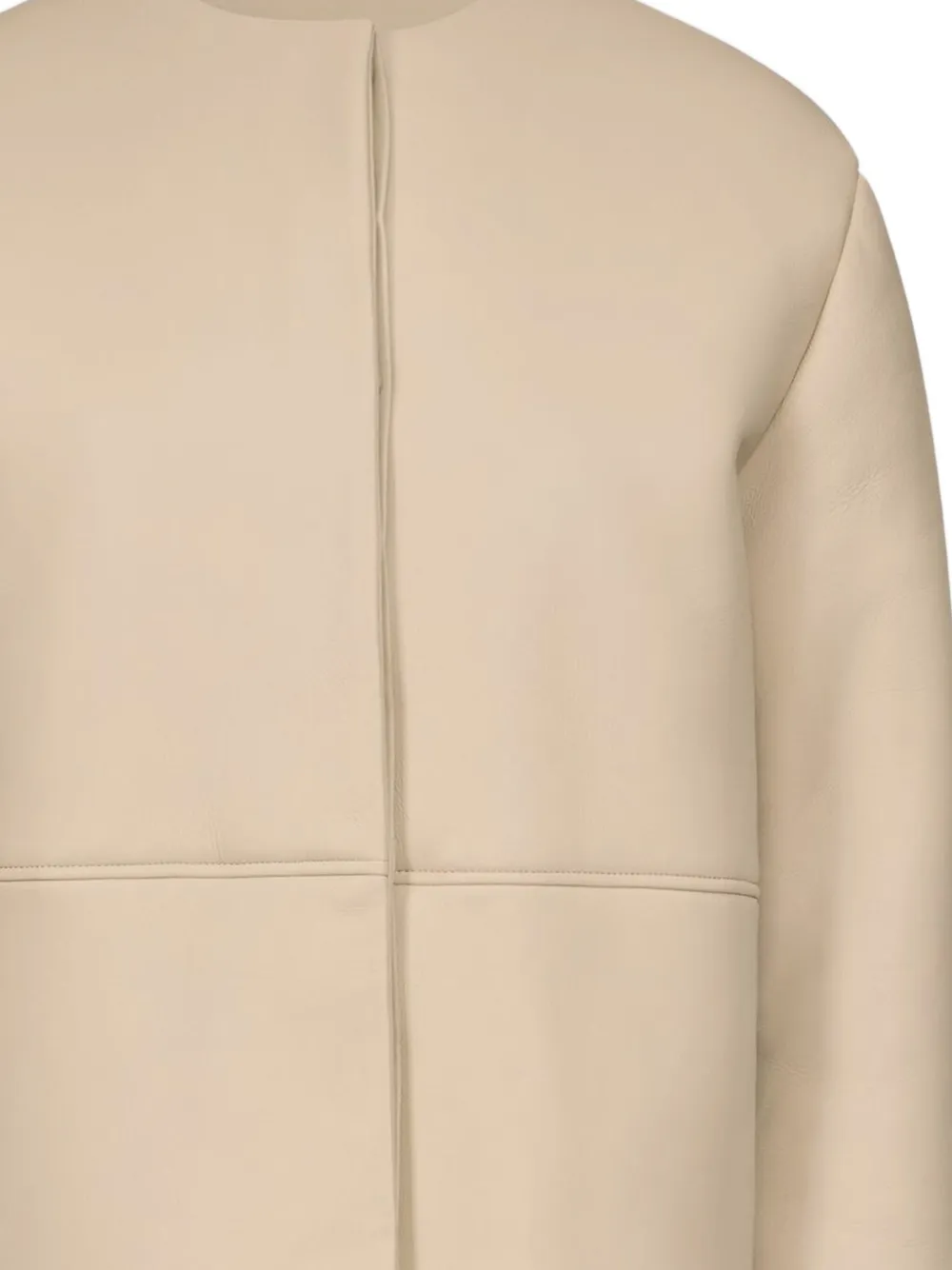 Loulou De Saison Fargo Leather-panelled Shearling Jacket In Neutral