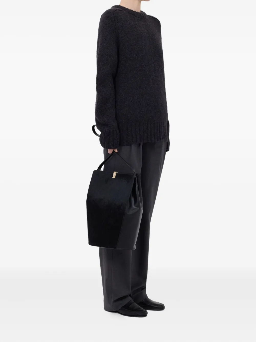 Loulou De Saison Jesse Drop-shoulder Ribbed Sweater In Brown