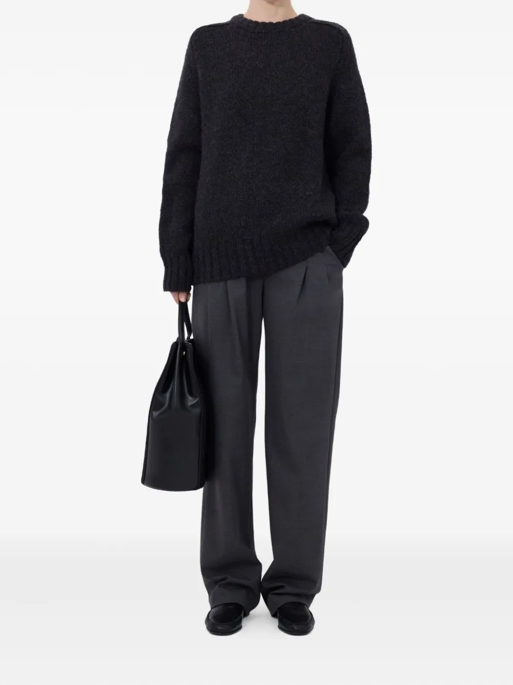 Loulou De Saison Jesse Drop-shoulder Ribbed Sweater In Brown