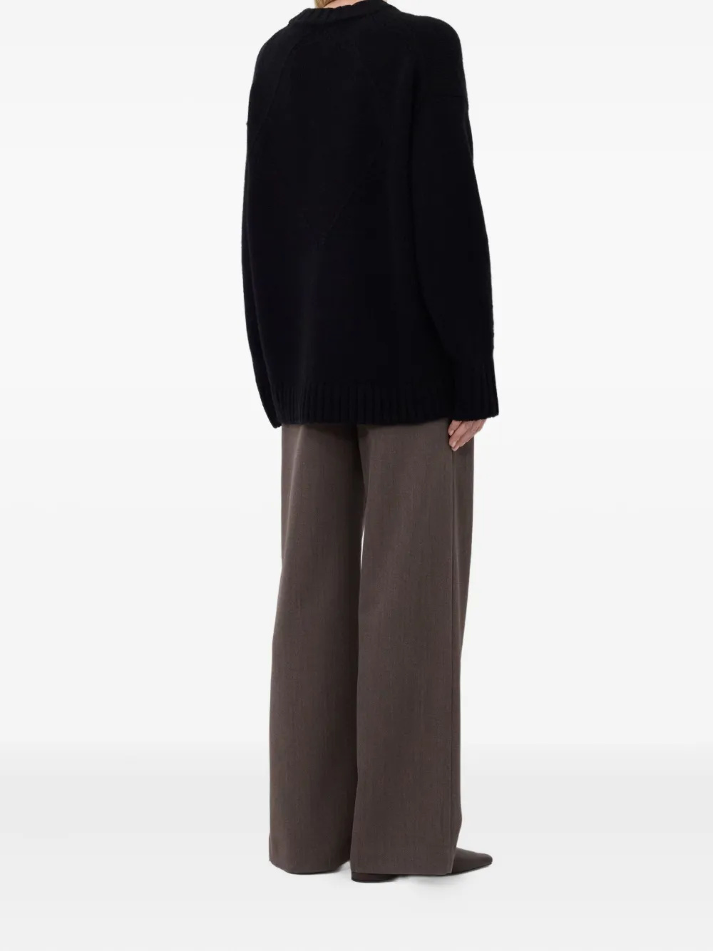 Loulou De Saison Drop-shoulder Ribbed Sweater In Black