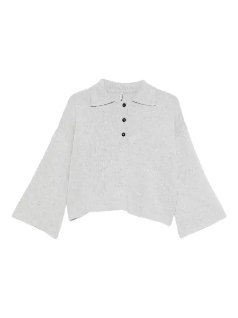Liviana Conti button-front ribbed polo top