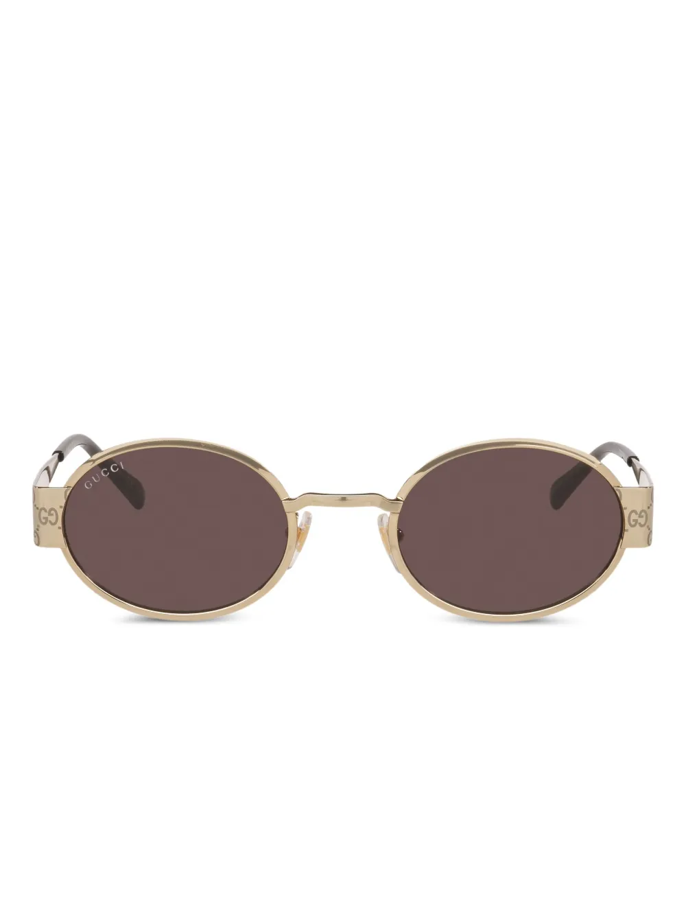 Gucci Eyewear GG-logo oval-frame sunglasses - Gold
