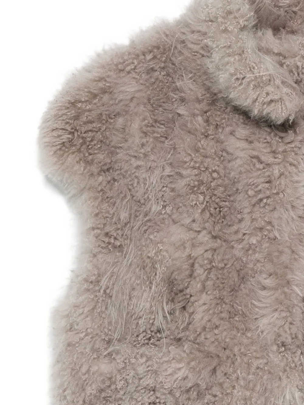 Simonetta Ravizza Short-sleeved Shearling Vest In Gray