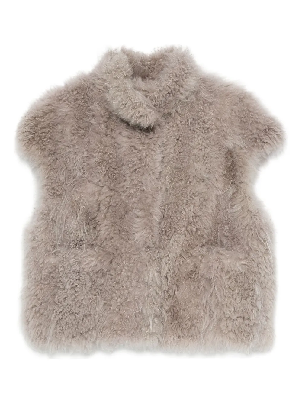 Simonetta Ravizza Short-sleeved Shearling Vest In Gray