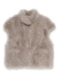 Simonetta Ravizza short-sleeved shearling vest - Grey