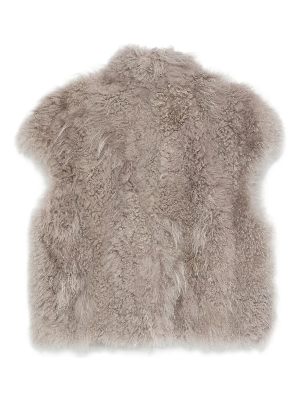 Simonetta Ravizza Short-sleeved Shearling Vest In Gray