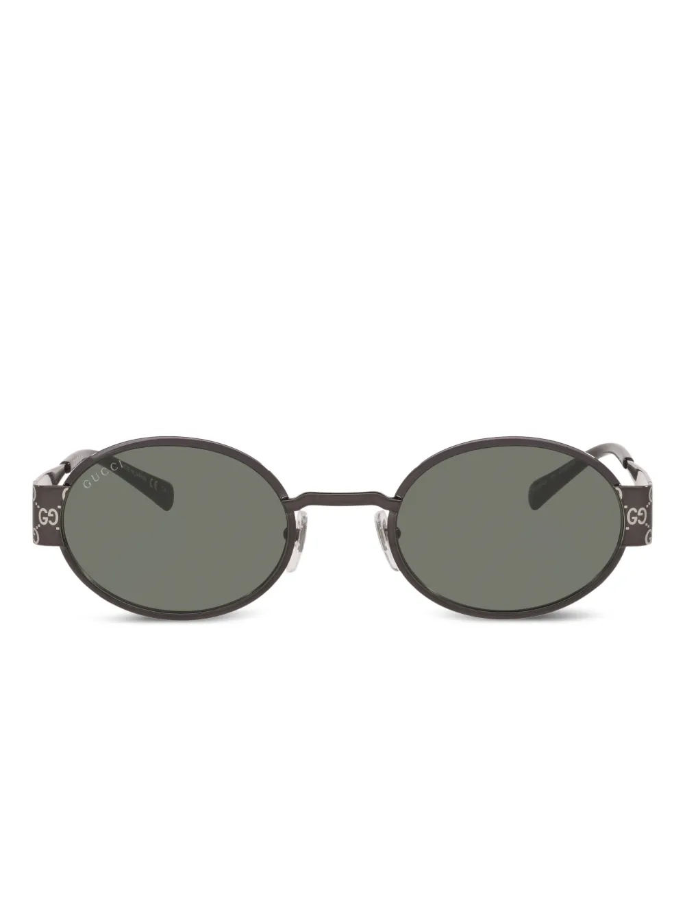 Gucci Eyewear GG-pattern oval-frame sunglasses - Grey