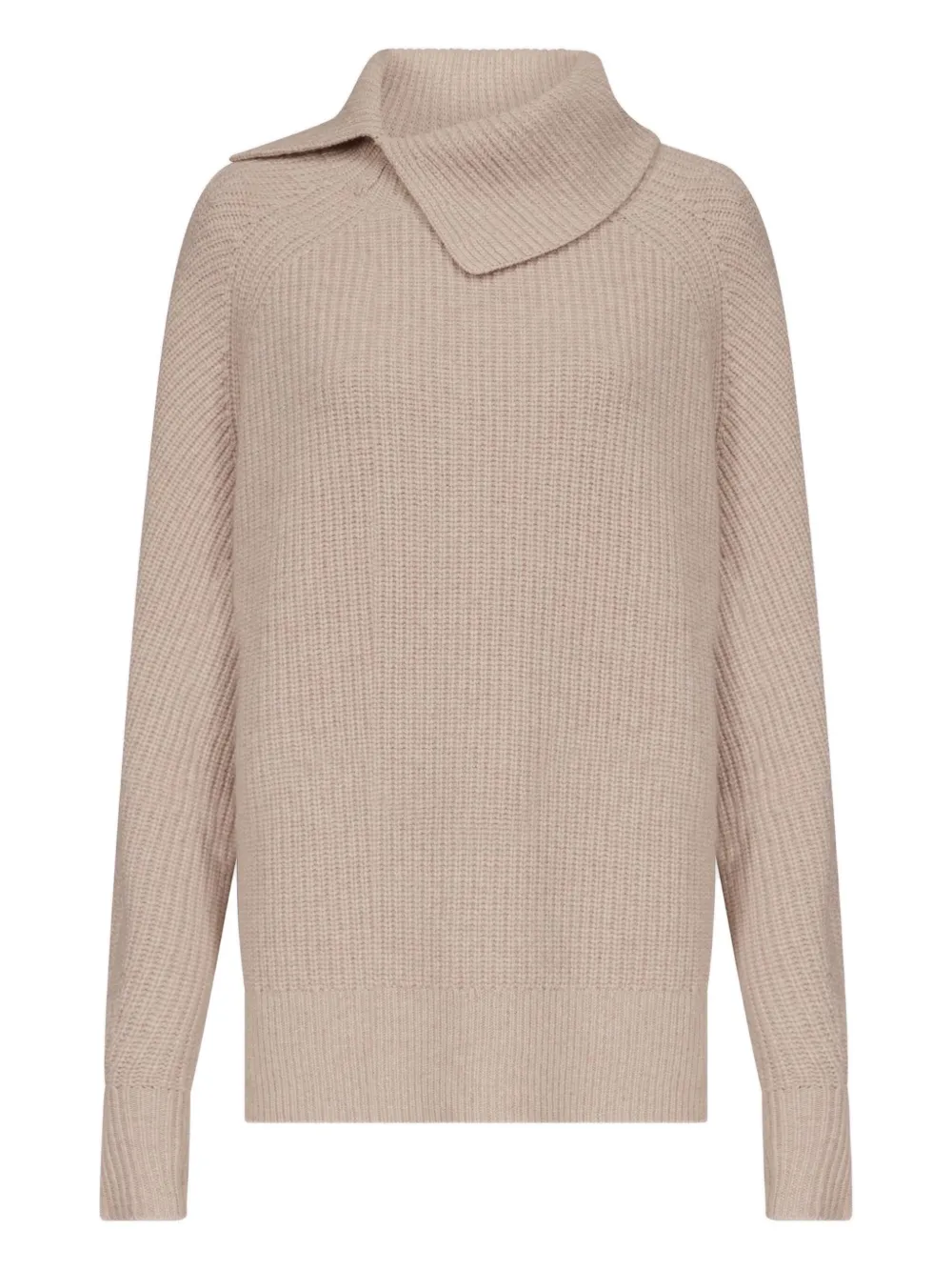 Loulou De Saison Cecil Ribbed-stand Collar Sweater In Neutral