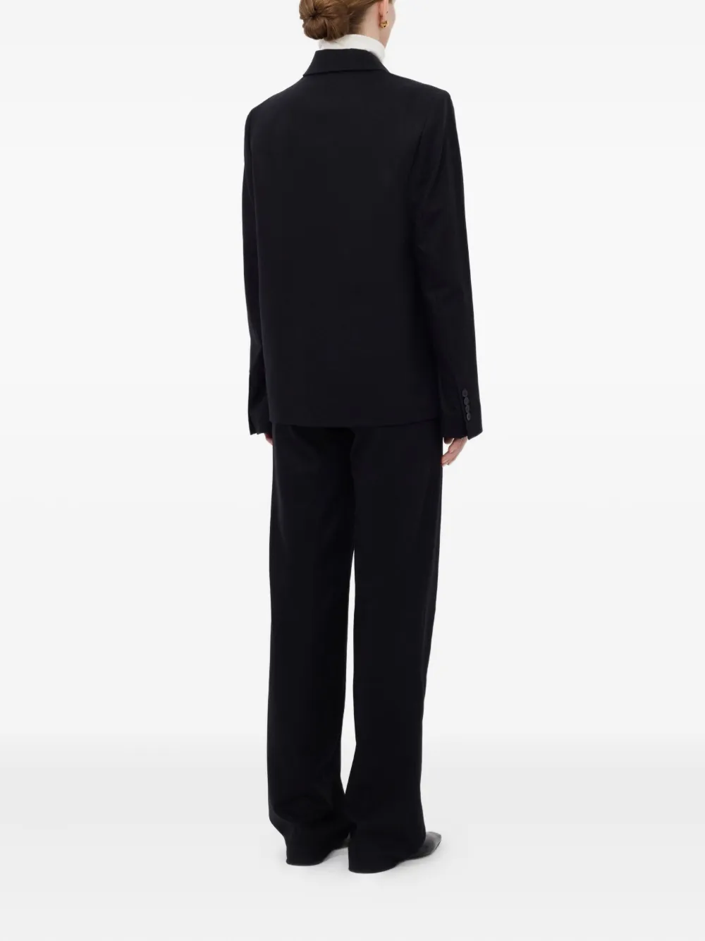 Loulou De Saison Gina Peak-lapel Double-breasted Blazer In Black