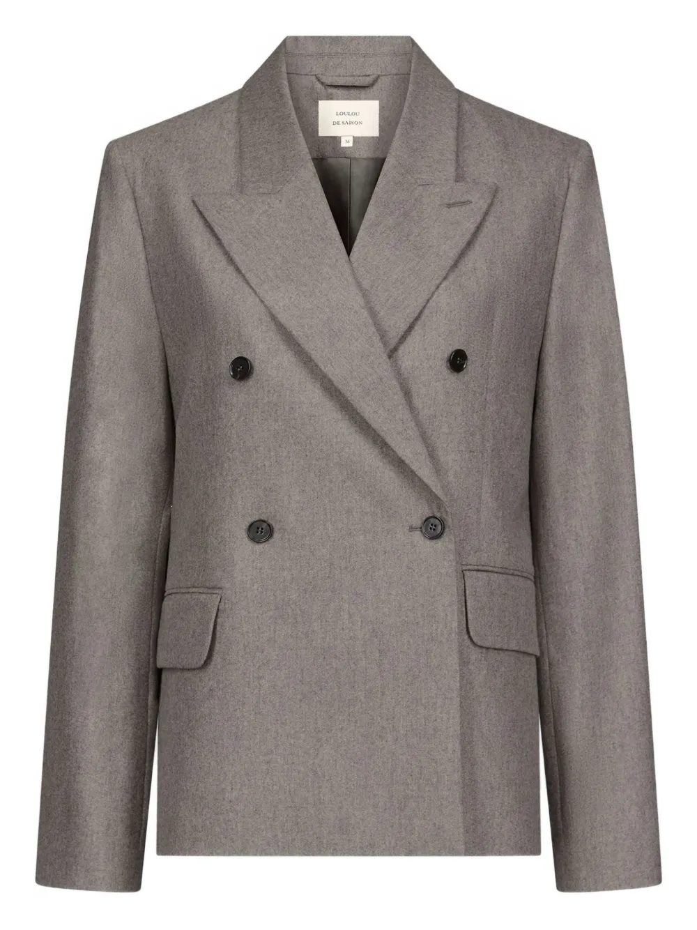 LouLou de Saison Blazer doppiopetto con revers a lancia - Grigio