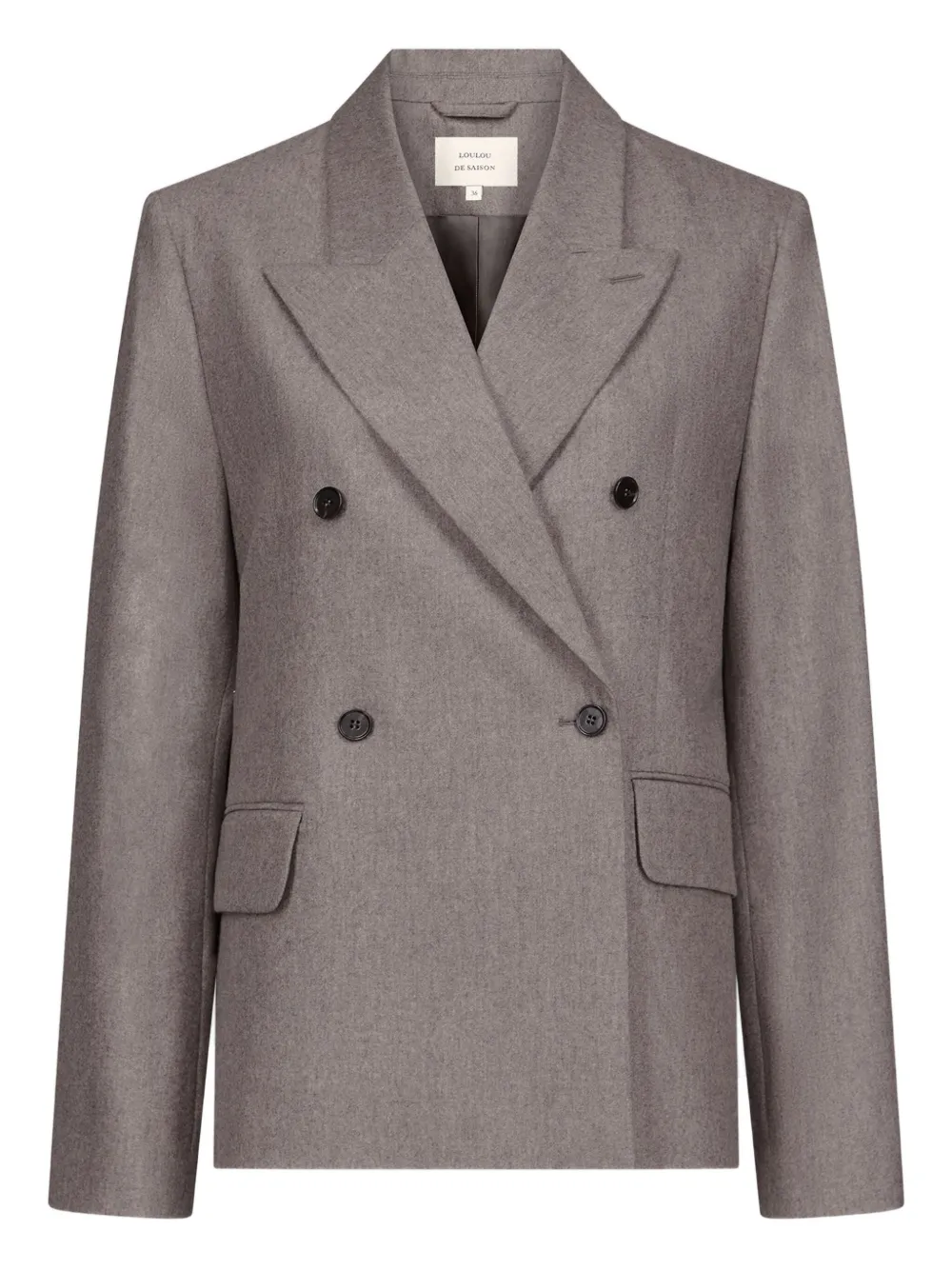 Loulou De Saison Peak-lapels Double-breasted Blazer In Gray