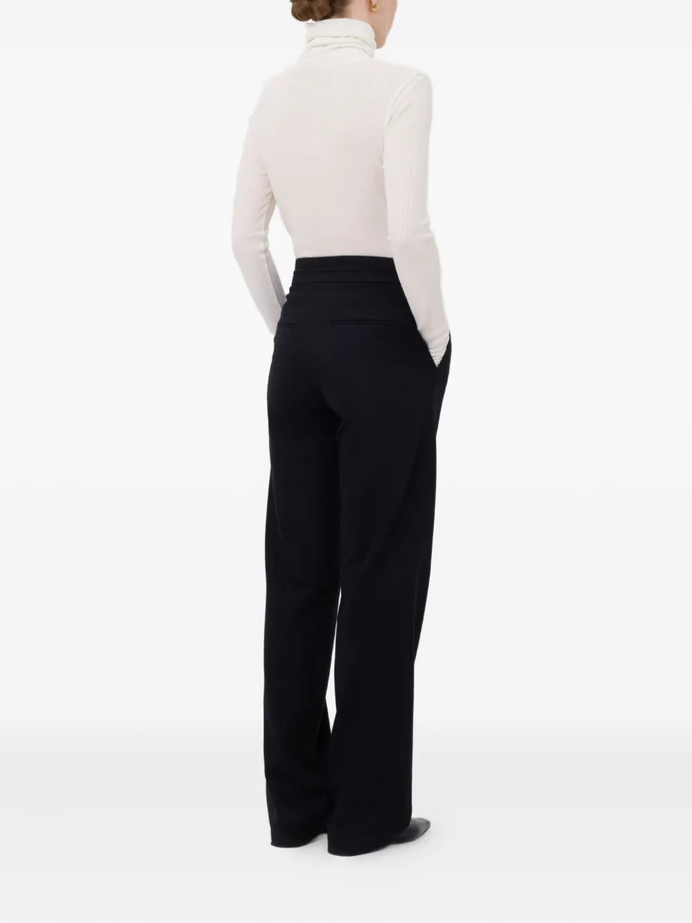 Loulou De Saison Harlem Pleated Drawstring Trousers In Black