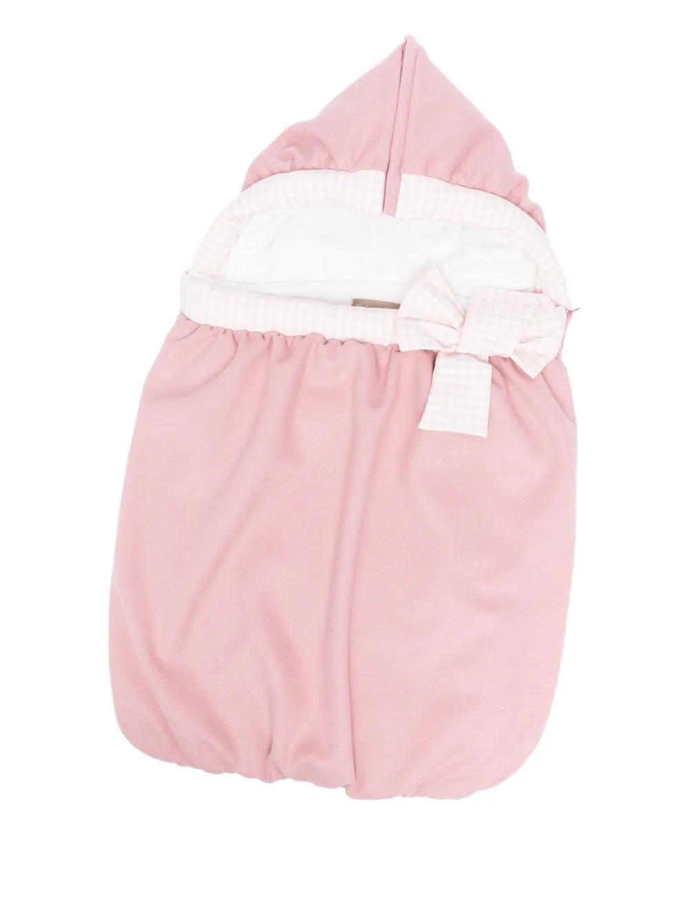 La Stupenderia Bow-detail Gingham-pattern Sleep Bag In Pink