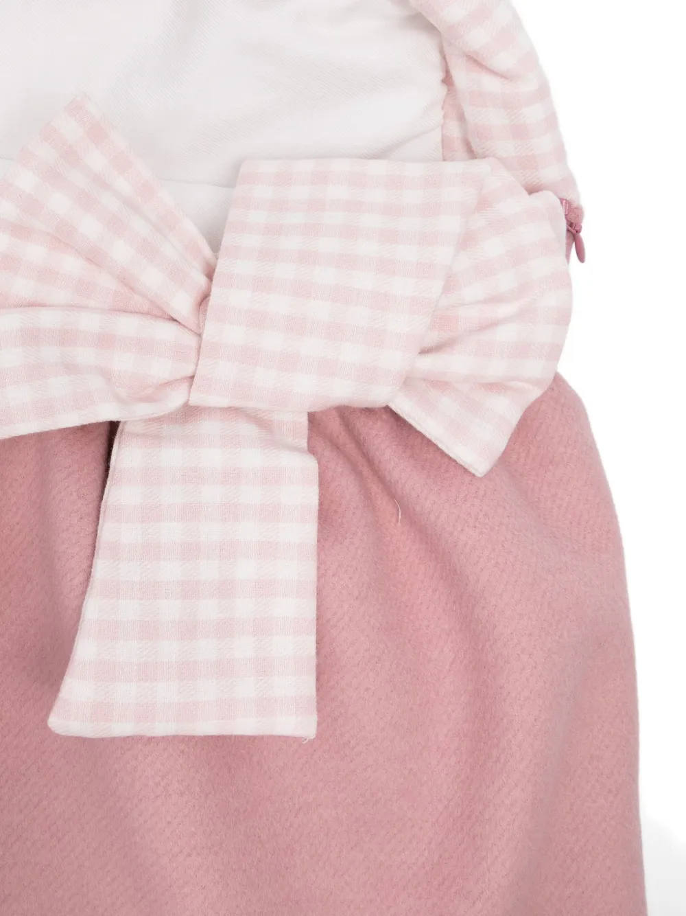 La Stupenderia Bow-detail Gingham-pattern Sleep Bag In Pink