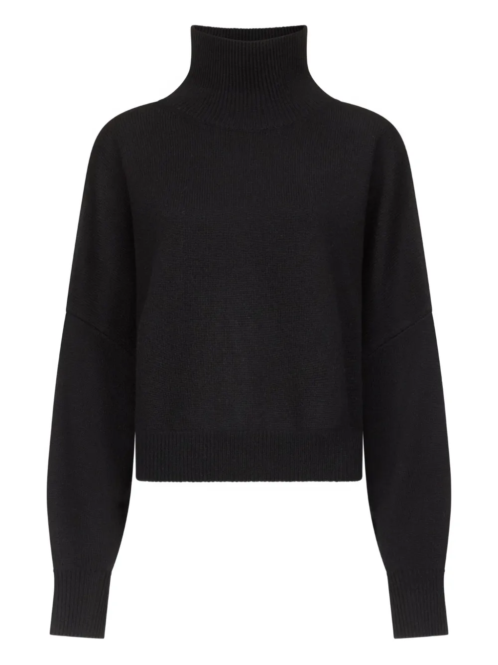 Loulou De Saison Luke Ribbed-collar Wool Sweater In Black