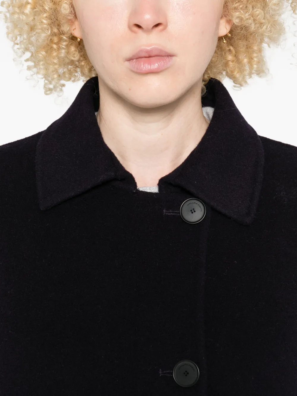 Liviana Conti Flap-pocket Buttoned Coat In Black